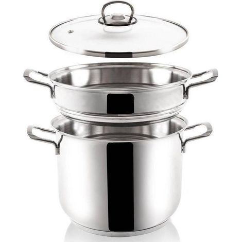 Orion Edelstahl Kochtopf 5 Liter Metall 22 cm