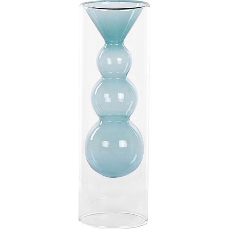 Blumenvase KALOCHI Glas 27 cm Türkis