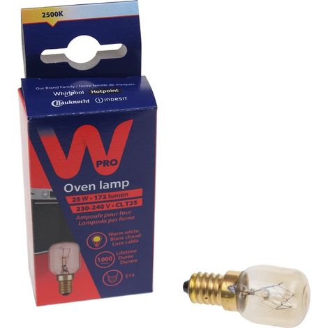 Wpro - lámpara horno t25 230v-240v 25w e14s latón c - c00863215 - 8053190526579