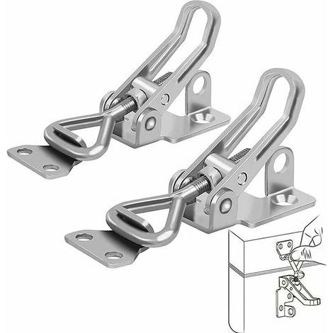Loquet Bascule Acier Inoxydable. 2 Pièces Loquet à Bascule Métal. Fermeture Levier. Pas de Rouille. Fixation Solide. Pince Loquet Loquet Bascule. pour Fixation et Serrage des Valises d\'Armoires Porte (1/5)