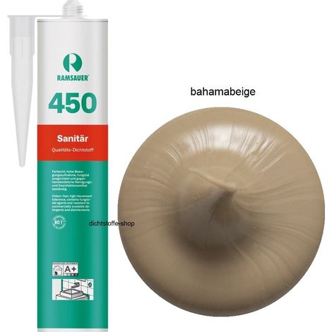 Ramsauer 450 Sanitär Silikon Fugen Dichtstoff 310ml Kartusche bahamabeige (1/5)