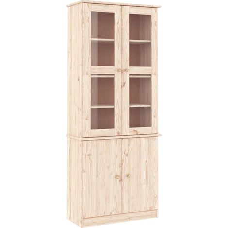 Vitrine en verre ALTA 77x35x186,5 bois de pin massif (1/5)