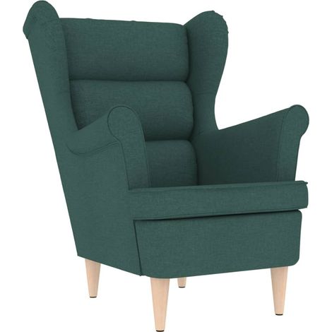 Fauteuil de Salon，Chaise，Fauteuil vert foncé 74x84x100 cm tissu CFW351583 (1/5)