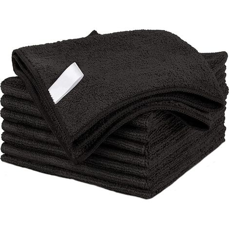 Torchon en Microfibre Noir 30 x 30 cm pour Vaisselle, Cuisine et Vitres (1/4)