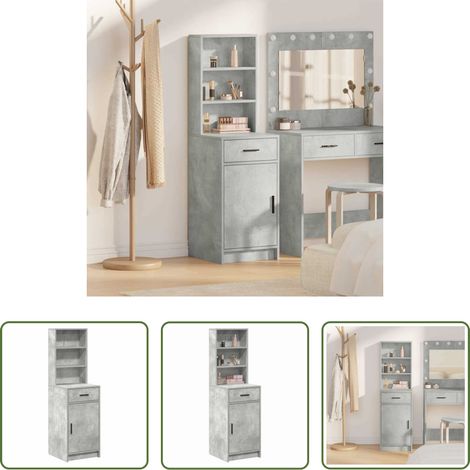 vidaXL Buffet - Haut Armoire Gris béton 40 x 40,5 x 135 cm Bois d'ingénierie (1/5)