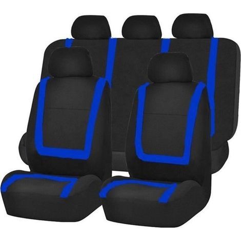 Set universale di 9 coprisedili per auto, per guidatore e passeggero - Blu (1/4)