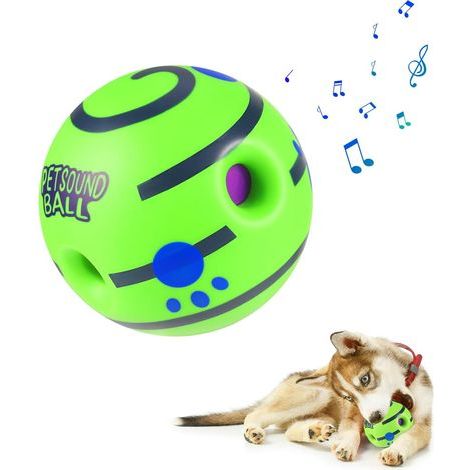 Quietschball für Hunde, interaktives Hundespielzeug mit einzigartigen Geräuschen, Kauspielzeug für die Zahngesundheit von Hunden und Welpen, 11 cm (1/5)