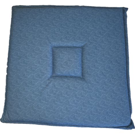 Galette de chaise 38 x 38 cm Geo lift bleu (1/2)