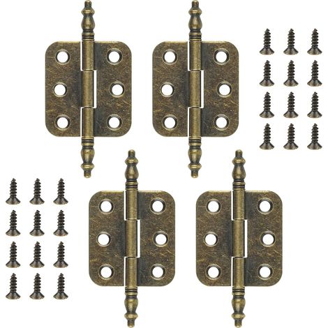 Cerniere per mobili vintage, cerniere pieghevoli in bronzo spesso, adatte per mobili vintage, armadi e portagioie (colore bronzo, 70  34 mm - 4 pezzi).