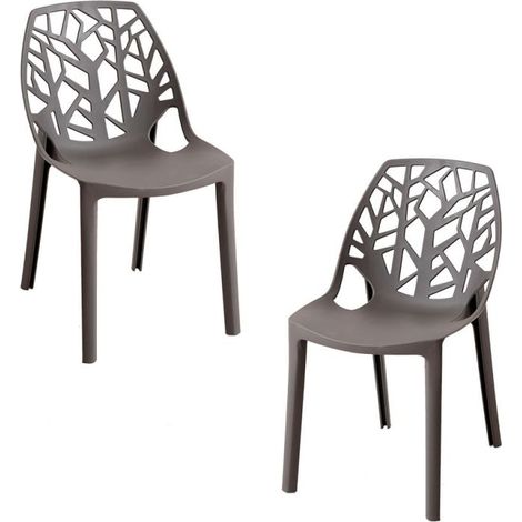 Packs Sillas - Pack 2 Sillas Hissar Polipropileno - Gris oscuro (1/5)