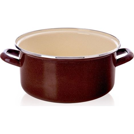 Vaso in smalto marrone, 26 cm, 5 l (1/5)