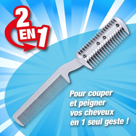 Coupe-cheveux peigne 2 lames rasoir coiffure homme femme (1/3)