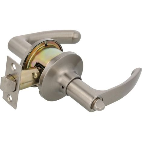 Béquille Tubulaire - Zamak Chromé Mat - Pêne Entrée 60/70 mm - Bords Carrés - Pour Porte 35 à 45 mm - 1 Pièce (1/5)