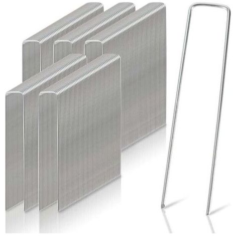 Lot de 501000 Piquets de fixation, Ø2,8mm, en acier galvanisé pour bâche, Toile de Paillage 250pcs (1/4)