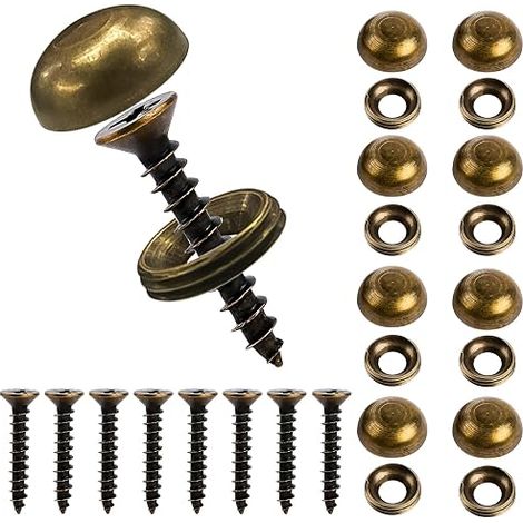 vis décoratives en laiton avec capuchons couvercle auto-taraudeuse décoratif pour portes d'armoires et fenêtres vis de miroir bois fixé pour meubles 15 mm (1/5)