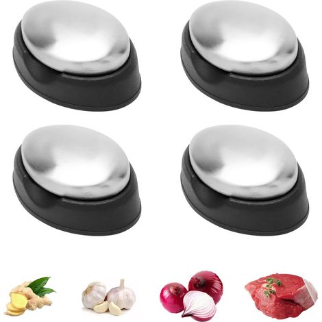 Lot de 4 savons en acier inoxydable Savon Anti-Odeur avec Bol neutralisant d'odeurs avec Porte-Savon Savon antirouille élimine Les odeurs désagréables