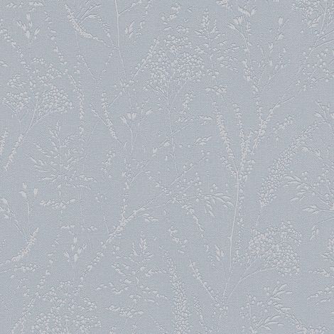 Ton-in-Ton Tapete Profhome 397663 Vliestapete strukturiert mit floralen Ornamenten schimmernd blau grau 5,33 m2