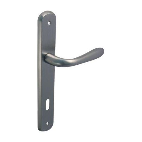 MANIGLIA GOCCIA CROMO PLACCA FORO PATENT - ZAMA CROMO SATINATA Q8 I.MM 90 CF=PZ 2- 1 confezioni