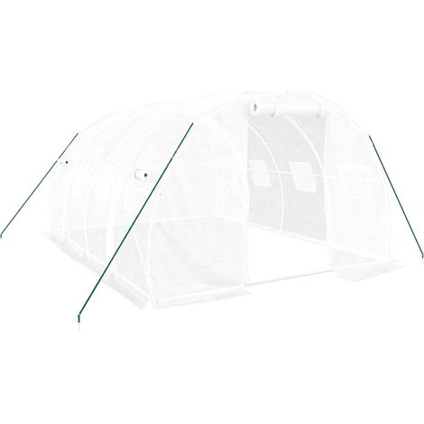 Serre avec cadre en acier Blanc 12 m² 4x3x2 m