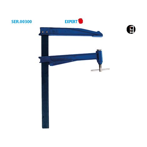 Leman - Lot de 2 Serre-joint à pompe saillie large 40x10 1000mm (1/2)