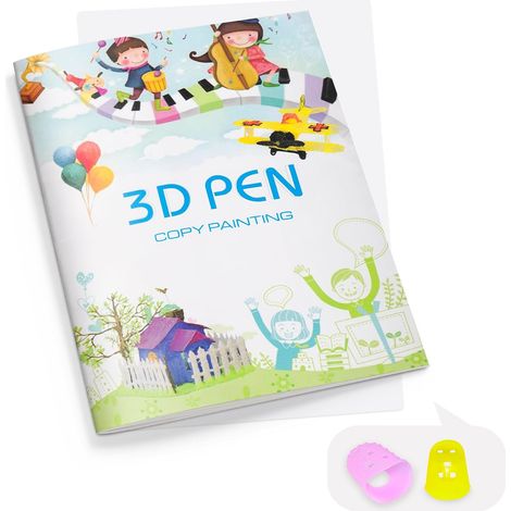 Livre de dessins pour impression 3D, 40 modèles réutilisables aux couleurs vives avec planche transparente en PVC, pochoirs épais pour graffitis sur papier pour stylos 3D, cadeaux DIY (1/4)