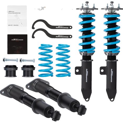 Gewindefahrwerk Tieferlegungs-Kit, 24 Stufen Rückfederung Dämpfung, verstellbare Sturzplatte, 54 cm Länge, 54 cm Breite, 53 cm Höhe (1/5)