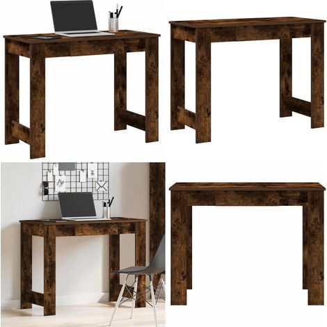 vidaXL Bureau chêne fumé 100x45x75 cm bois d'ingénierie (1/5)