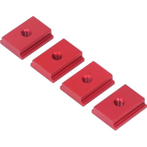 4 écrous à fente coulissante en T, en alliage d'aluminium, pour le travail du bois, pièces de mouvement linéaire série 30, M6, rouge (1/5)