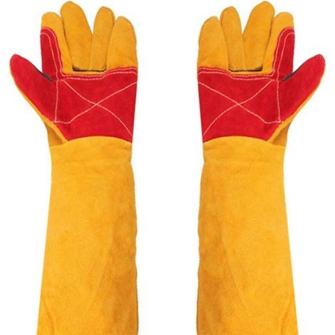 Gants de Soudage Épais avec Manches Extra Longues 61 cm - Résistants à la Chaleur - Pour Travail de Cheminée et Jardinage Coupe (1/5)