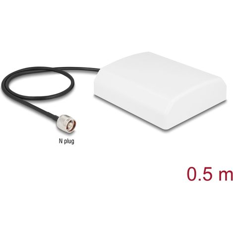 Delock Antena WiFi 2,4 GHz N macho de 8 dBi direccional con cable de conexiÃ³n RG-58, 50 cm blanca para exteriores