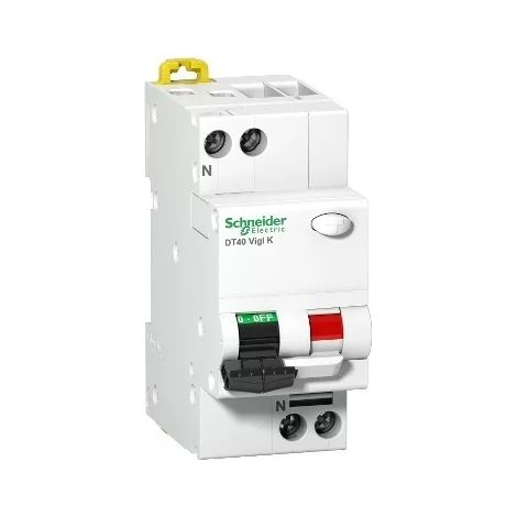 Disjoncteur différentiel 10A 1P+N courbe C 4.5kA protection 300mA type AC DT40 Vigik Schneider