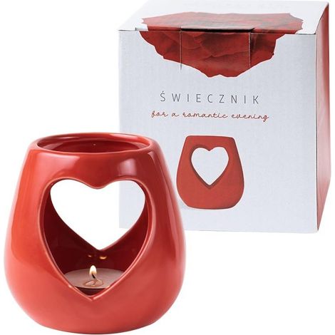 Candelabro de cerámica con forma de corazón