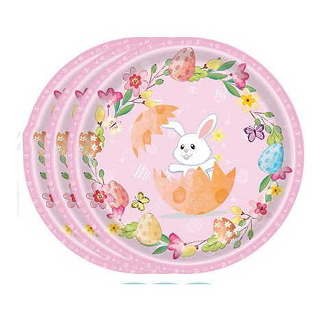 16 Stück Osterteller,9 Zoll Ostern Pappteller Happy Easter Pappteller,Osterteller Pappe Ostereier Papierteller Partygeschirr Osterdeko für Ostern Dekoration Geschirrset Ostern Party Tischdeko (1/4)