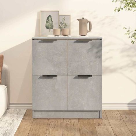Buffet - Armoire de rangement Enfilade Gris béton 60x30x70 cm Bois d'ingénierie BV109840 - BonneVie (1/5)