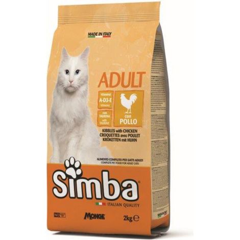 CIBO GATTO MONGE SIMBA 2 KG CROCCANTINI POLLO- 1,0 pz
