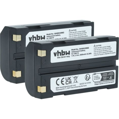 vhbw 2x Akku kompatibel mit Trimble GPS Receiver R3, R4, R5, R6 Kamera (2600 mAh, 7,4 V, Li-Ion) (1/5)