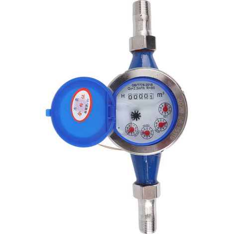 DN15 Mechanischer Wasserzähler, Edelstahl-Rotor-Durchflussmesser für Haushalt, Gewerbe und Industrie (1/5)