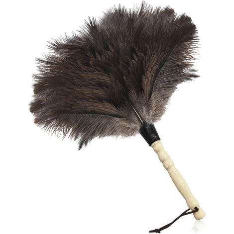 Duster, 1 Piece Feather Duster, 35cm, Wooden Handle, Artificial Ostrich Feather Dusters, Feather Dusters, Suitable for Cars, Shelves, Offices and Furniture (1/5)