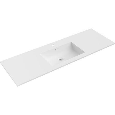 Mexen Otis lavabo empotrado en encimera 141 x 46,5 cm, blanco mate - 25181401 (1/3)
