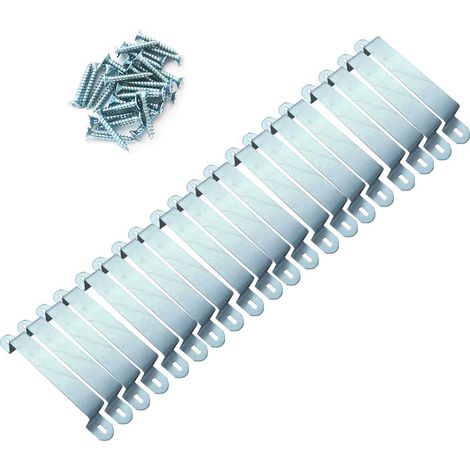 Lot de 20 supports de sécurité pour panneau de clôture en béton ou en bois - Pour poteaux de 10,2 x 10,2 cm - En acier galvanisé robuste pré-percé avec 40 vis (1/5)