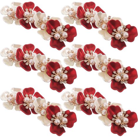40 pièces Clips Aération Voiture Fleur Perle Strass Décoratif Diffuseur (1/5)