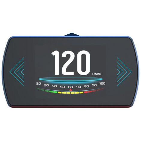 P12 Affichage Tête Haute HUD OBD2 4.7 Pouces - Moniteur Multifonction avec Vitesse, Régime Moteur, Température Eau, Tension Batterie, Consommation Carburant et Diagnostic des Codes Défaut - Écran LCD