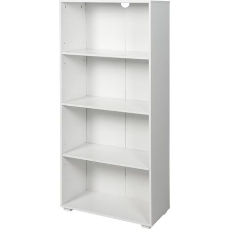 King Home VIERREIHIGER BUCHKASTEN 60x30x130h cm weiß