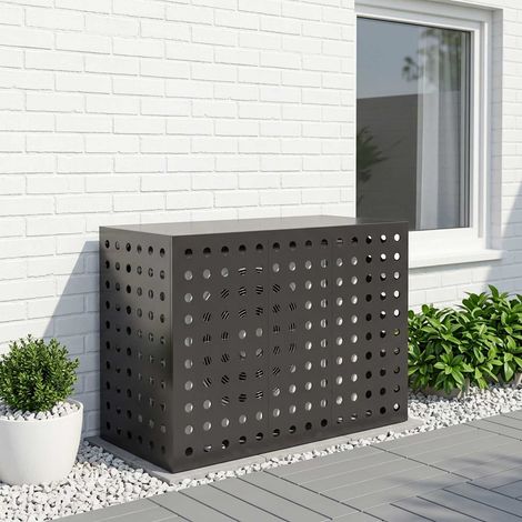 vidaXL Funda para Aire Acondicionado Negro 110 x 50 x 80 cm Acero (1/5)