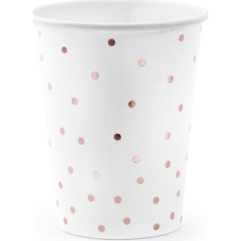 Gobelets Dots, blancs, 260 ml, lot de 6.