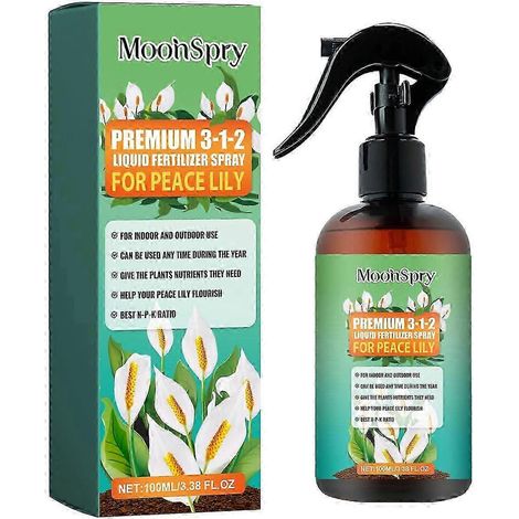 Engrais liquide premium 3-1-2 pour Lys de la paix - Stimule la croissance et la santé des plantes d'intérieur et d'extérieur (1/5)