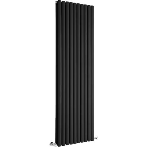 Milano Aruba Black Vertical Column Double Oval Panel Radiator - 1780mm x 590mm (1/5)