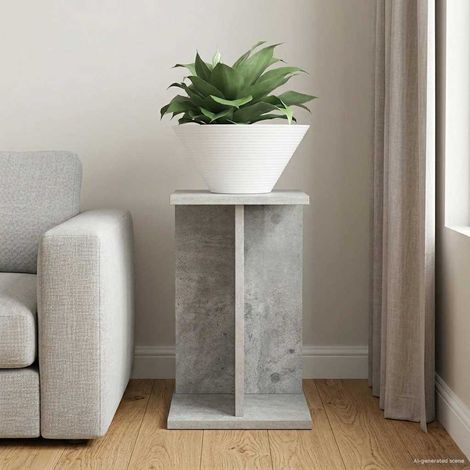 vidaXL Support de Plante Gris Béton 25 x 25,5 x 40,5 cm