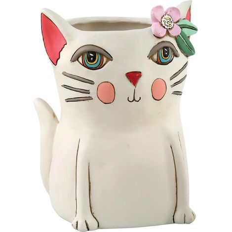 Cache Pot de Fleurs Allen Designs - Chat (1/2)