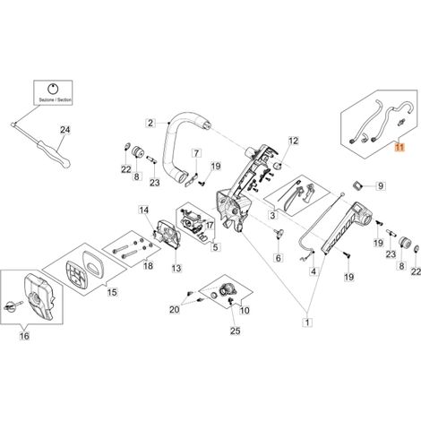 Kit tubi mix motosega modelli GSTH240 ORIGINALE OLEOMAC 50350189
